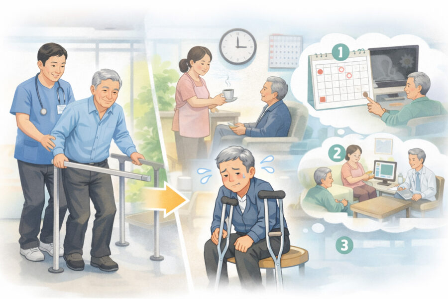 第２回　回復期リハビリ病棟に入院中の方へ｜退院後に動きが落ちてしまう人の共通点